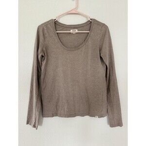 Pact Organic Cotton Long Sleeve Brown Top Size Small Outdoor Eco Friendly Shirt